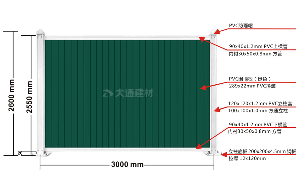 工地施工PVC圍擋綠色 3mx2.5m